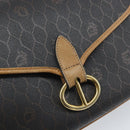 Christian Dior Honeycomb Canvas Shoulder Bag PVC Black Gold Auth BA10439-15