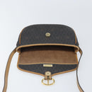 Christian Dior Honeycomb Canvas Shoulder Bag PVC Black Gold Auth BA10439-16