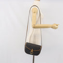 Christian Dior Honeycomb Canvas Shoulder Bag PVC Black Gold Auth BA10439-22