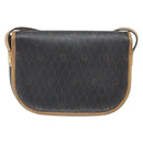 Christian Dior Honeycomb Canvas Shoulder Bag PVC Black Gold Auth BA10439-3