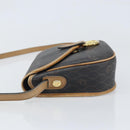 Christian Dior Honeycomb Canvas Shoulder Bag PVC Black Gold Auth BA10439-5