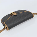 Christian Dior Honeycomb Canvas Shoulder Bag PVC Black Gold Auth BA10439-6