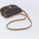 Christian Dior Honeycomb Canvas Shoulder Bag PVC Black Gold Auth BA10439-7