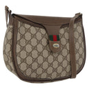 GUCCI GG Supreme Web Sherry Line Bag PVC Beige Gold 10 02 056 Auth BA10446-1