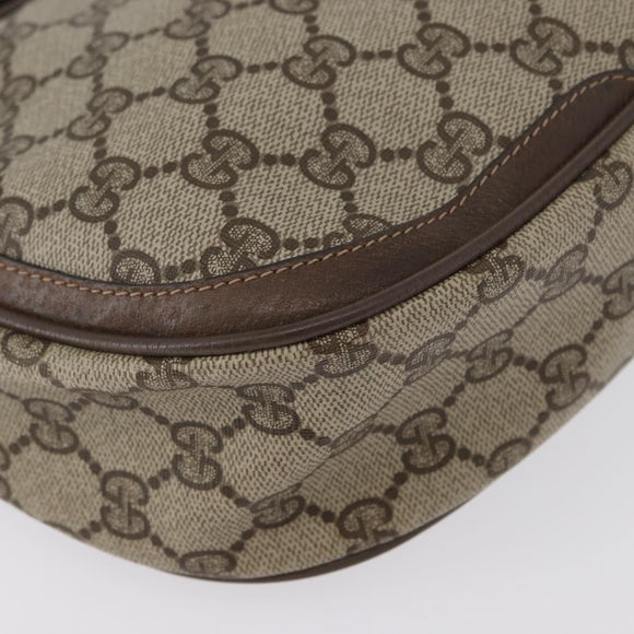 GUCCI GG Supreme Web Sherry Line Bag PVC Beige Gold 10 02 056 Auth BA10446