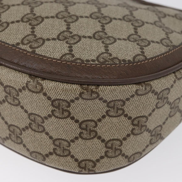 GUCCI GG Supreme Web Sherry Line Bag PVC Beige Gold 10 02 056 Auth BA10446