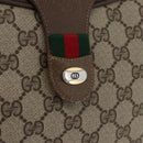 GUCCI GG Supreme Web Sherry Line Bag PVC Beige Gold 10 02 056 Auth BA10446-17