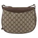 GUCCI GG Supreme Web Sherry Line Bag PVC Beige Gold 10 02 056 Auth BA10446-2