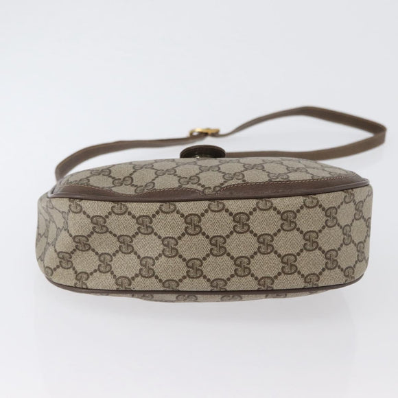 GUCCI GG Supreme Web Sherry Line Bag PVC Beige Gold 10 02 056 Auth BA10446