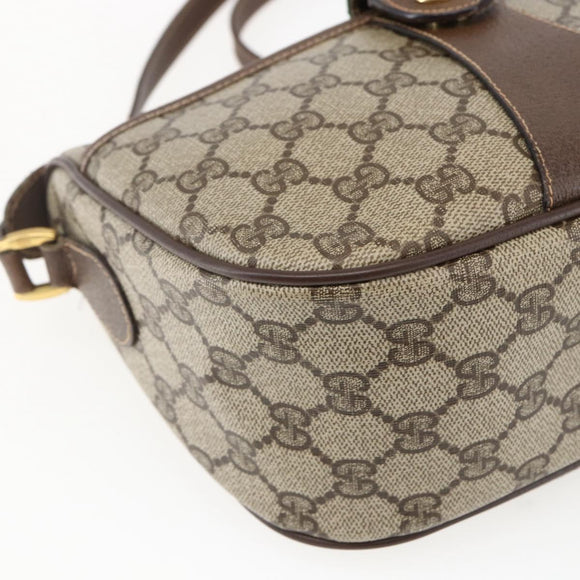 GUCCI GG Supreme Web Sherry Line Bag PVC Beige Gold 89 02 032 Auth BA10447