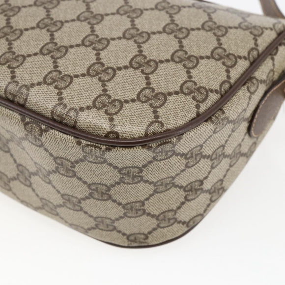 GUCCI GG Supreme Web Sherry Line Bag PVC Beige Gold 89 02 032 Auth BA10447