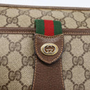 GUCCI GG Supreme Web Sherry Line Bag PVC Beige Gold 89 02 032 Auth BA10447-15