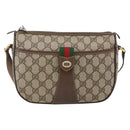 GUCCI GG Supreme Web Sherry Line Bag PVC Beige Gold 89 02 032 Auth BA10447-2