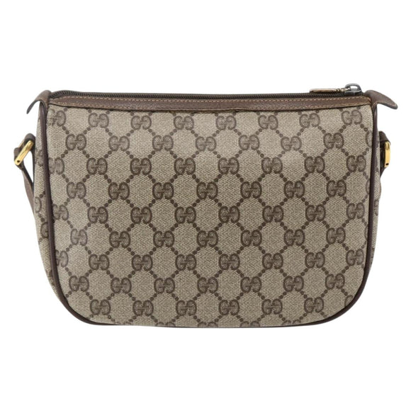 GUCCI GG Supreme Web Sherry Line Bag PVC Beige Gold 89 02 032 Auth BA10447