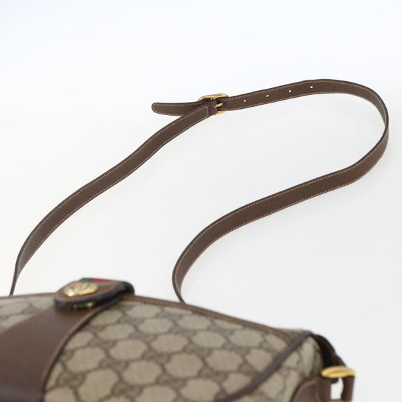 GUCCI GG Supreme Web Sherry Line Bag PVC Beige Gold 89 02 032 Auth BA10447