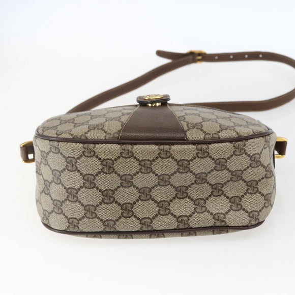 GUCCI GG Supreme Web Sherry Line Bag PVC Beige Gold 89 02 032 Auth BA10447