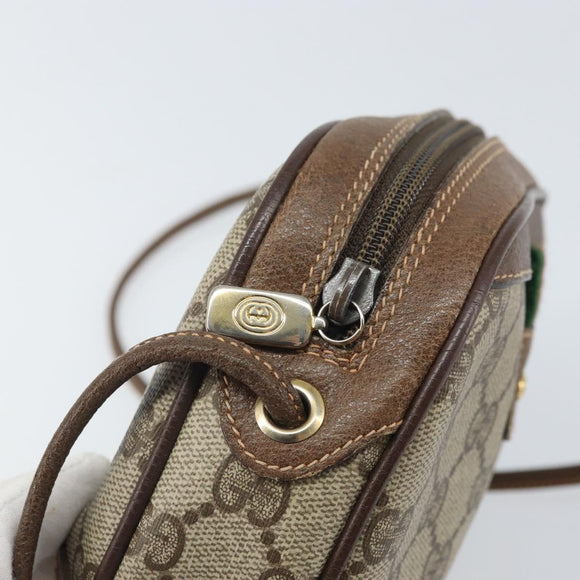 GUCCI GG Supreme Web Sherry Line Bag PVC Beige Gold 89 02 066 Auth BA10448