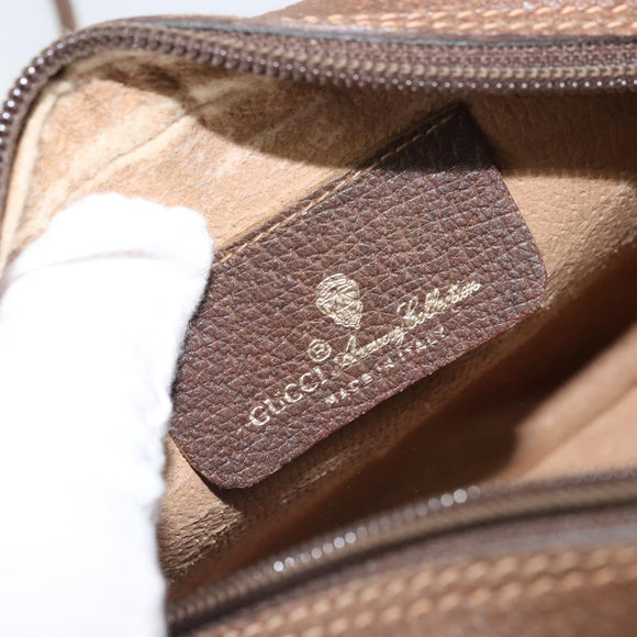 GUCCI GG Supreme Web Sherry Line Bag PVC Beige Gold 89 02 066 Auth BA10448