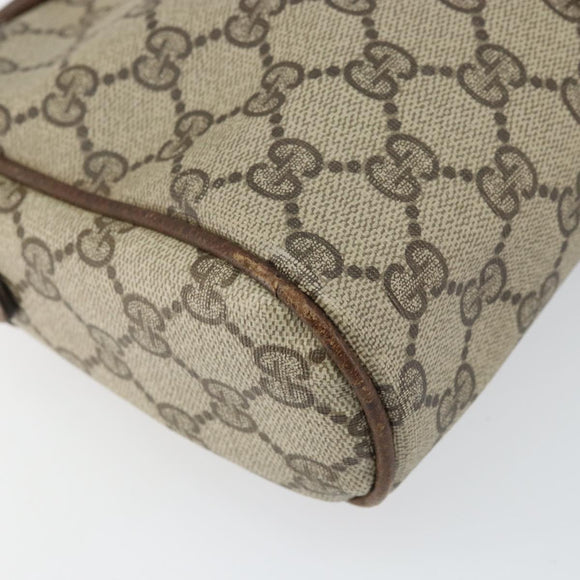 GUCCI GG Supreme Web Sherry Line Clutch Bag PVC Beige Gold Auth BA10450