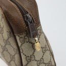 GUCCI GG Supreme Web Sherry Line Clutch Bag PVC Beige Gold Auth BA10450-12