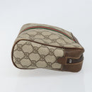 GUCCI GG Supreme Web Sherry Line Clutch Bag PVC Beige Gold Auth BA10450-4
