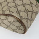 GUCCI GG Supreme Web Sherry Line Clutch Bag PVC Beige Gold Auth BA10450-9