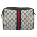 GUCCI GG Supreme Sherry Line Clutch Bag PVC Navy Gold 56 01 012 Auth BA10451-13