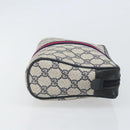 GUCCI GG Supreme Sherry Line Clutch Bag PVC Navy Gold 56 01 012 Auth BA10451-3