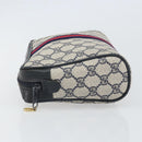 GUCCI GG Supreme Sherry Line Clutch Bag PVC Navy Gold 56 01 012 Auth BA10451-4