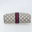 GUCCI GG Supreme Sherry Line Clutch Bag PVC Navy Gold 56 01 012 Auth BA10451-6