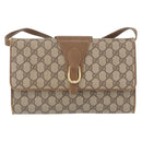GUCCI GG Supreme Shoulder Bag PVC Beige Gold 904 02 050 Auth BA10453-2