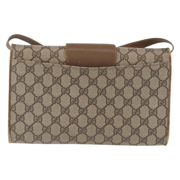 GUCCI GG Supreme Shoulder Bag PVC Beige Gold 904 02 050 Auth BA10453