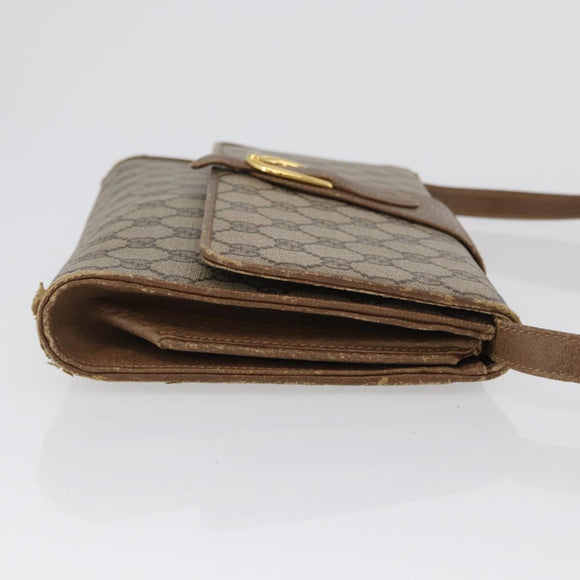 GUCCI GG Supreme Shoulder Bag PVC Beige Gold 904 02 050 Auth BA10453