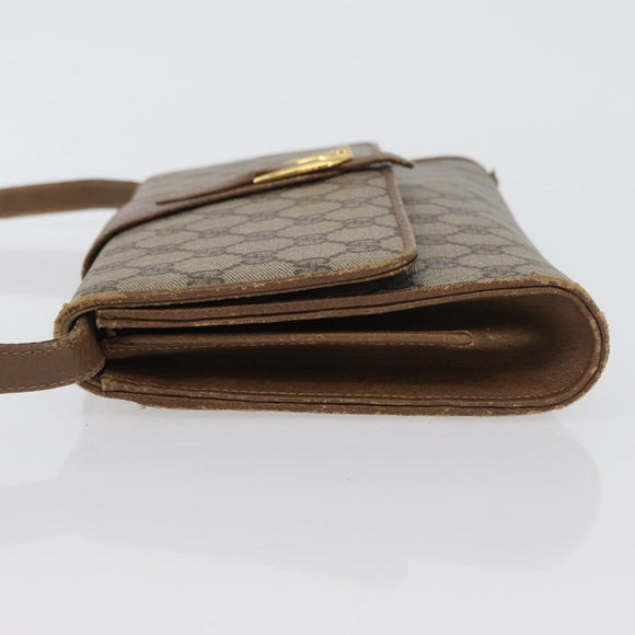 GUCCI GG Supreme Shoulder Bag PVC Beige Gold 904 02 050 Auth BA10453