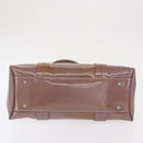 Salvatore Ferragamo Handtas Lakleer Paars Zilver Auth BA10471-6