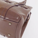 Salvatore Ferragamo Handtas Lakleer Paars Zilver Auth BA10471-14