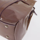 Salvatore Ferragamo Handtas Lakleer Paars Zilver Auth BA10471-16