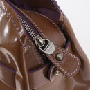Salvatore Ferragamo Handtas Lakleer Paars Zilver Auth BA10471-17