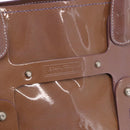 Salvatore Ferragamo Handtas Lakleer Paars Zilver Auth BA10471-18