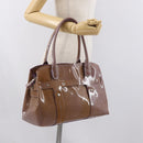 Salvatore Ferragamo Handtas Lakleer Paars Zilver Auth BA10471-26