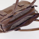 Salvatore Ferragamo Handtas Lakleer Paars Zilver Auth BA10471-7