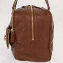 Jimmy Choo Hand Bag Leather Brown Gold Auth BA10473-3