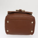 Jimmy Choo Hand Bag Leather Brown Gold Auth BA10473-5