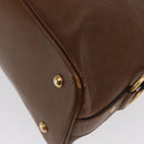 SAINT LAURENT Hand Bag Leather Brown Gold 156465 Auth BA10476-11