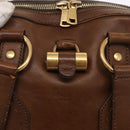 SAINT LAURENT Hand Bag Leather Brown Gold 156465 Auth BA10476-14