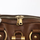 SAINT LAURENT Hand Bag Leather Brown Gold 156465 Auth BA10476-15