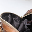 SAINT LAURENT Hand Bag Leather Brown Gold 156465 Auth BA10476-20
