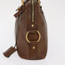 SAINT LAURENT Hand Bag Leather Brown Gold 156465 Auth BA10476-4