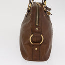 SAINT LAURENT Hand Bag Leather Brown Gold 156465 Auth BA10476-5