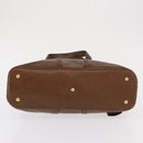 SAINT LAURENT Hand Bag Leather Brown Gold 156465 Auth BA10476-9